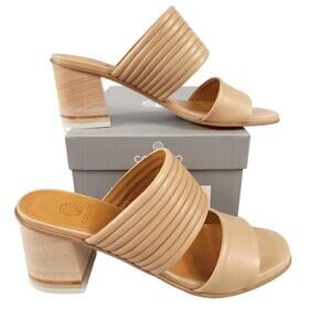 COCLICO Bergen Sandals Wood Block Heel Leather Sandal Natur Camel